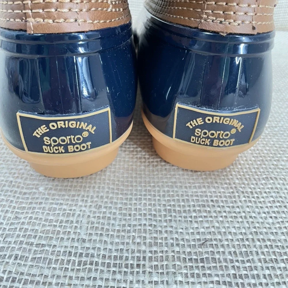 Sporto The Original Duck‎ Boots Women's 9M Ariel Brown Blue Waterproof Lace Up